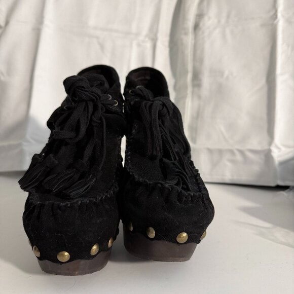 Flogg Black Suede Platform Clogs | Women’s 6.5 - Picture 1 of 11